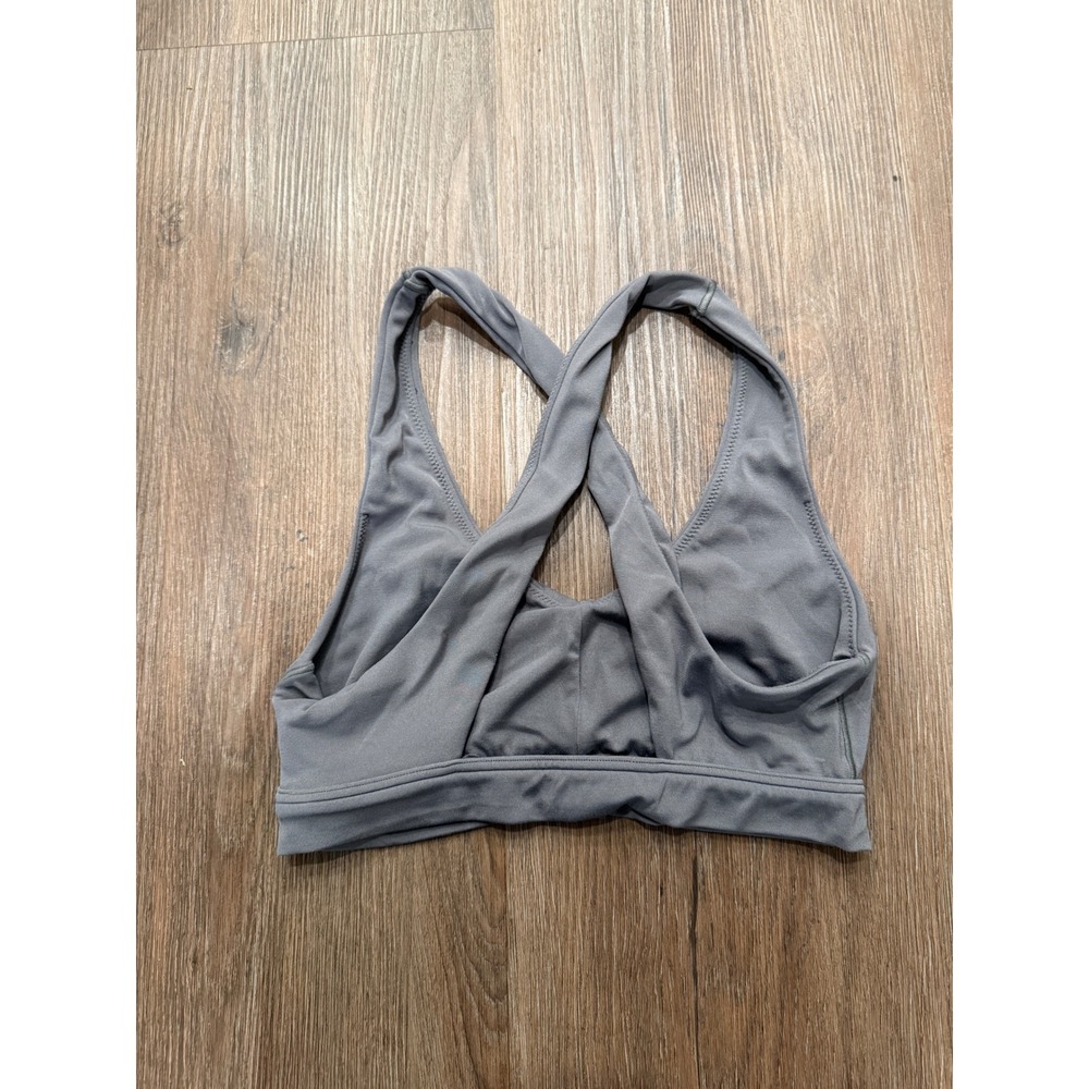 OFFLINE by Aerie Real Me Gray Ruched Front Crossover Back‎ Sports Bra Small